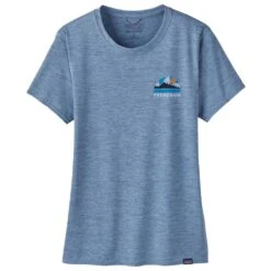 Tee-shirt Patagonia Capilene Cool Daily Graphic Shirt Waters No Dams Orca Steam Blue X-Dye
