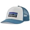 Casquette Patagonia P-6 Logo Lopro Trucker Hat White Wavy Blue