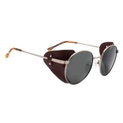 Lunettes De Soleil Mundaka Optic Karst Silver & Leather Brown Green Polarized