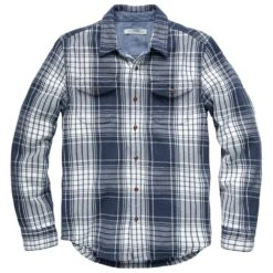 Chemise Outerknown Blanket Shirt Blue Bigbury Plaid