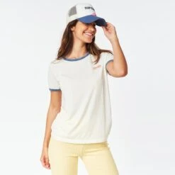Tee-shirt Rip Curl Surf Revival Ringer - Bone